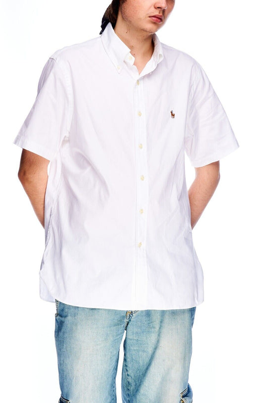 RALPH LAUREN Shirt White Mens Short Sleeve Size 42 / 16.5