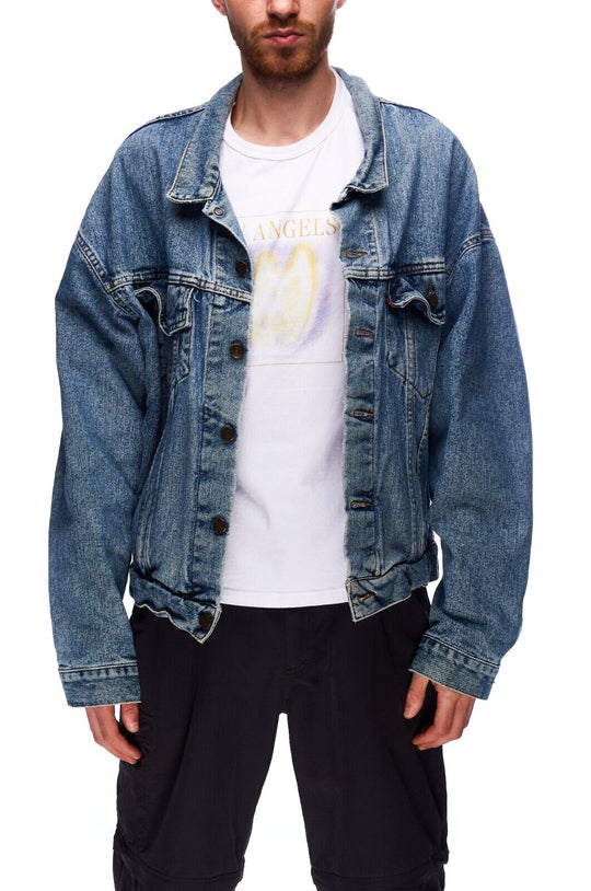 Vintage LEVIS Trucker Jacket Blue Denim Cotton Men's Size L