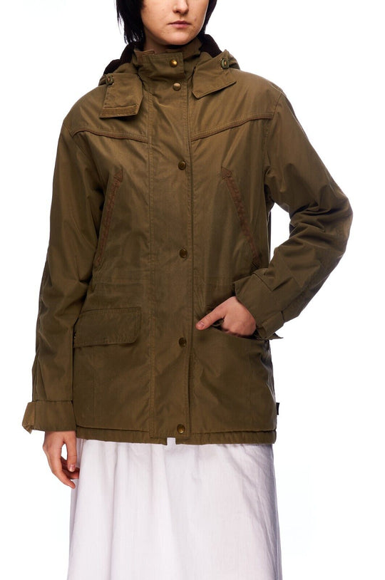 BARBOUR Hooded Jacket Gray Women's Waterproof Parka Size 10 UK/ 6 US / 36