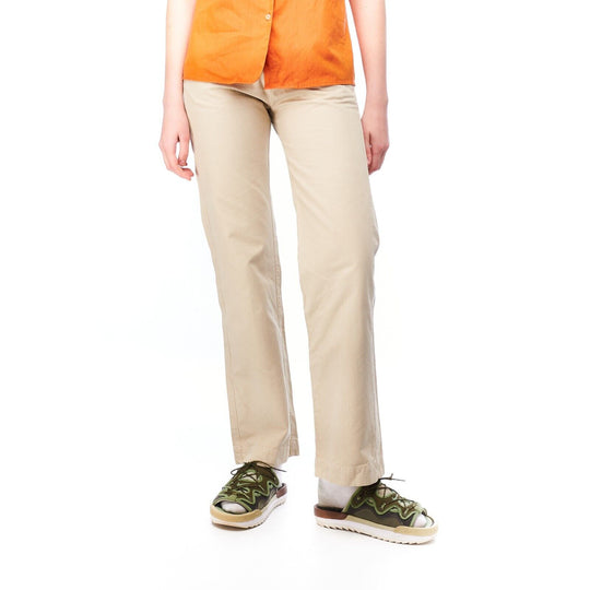 C.P. COMPANY Pants Beige Cotton Women's Straight Leg Trousers Size 40
