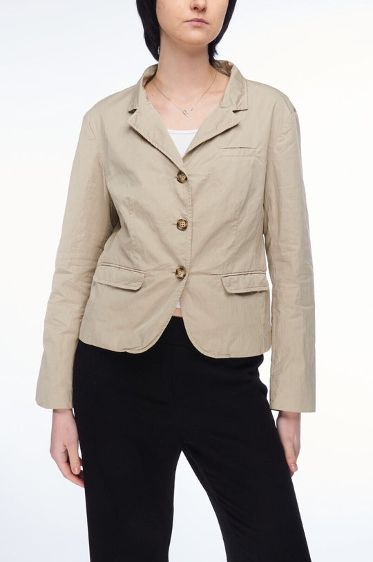 PRADA Blazer Beige Cotton Women's Three Buttons Jacket Size 46 IT