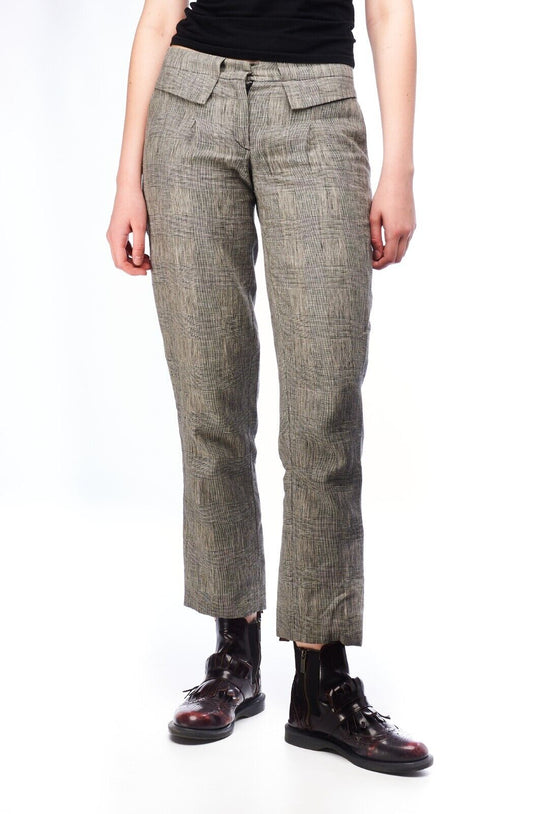 MASSIMO DUTTI Pants Gray Cotton Women's Crop Trousers Size 30 x 30