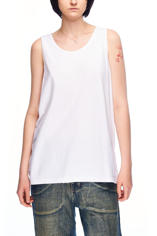 COMME DES GARSONS T-Shirt Tee White Cotton Men's Sleeveless Tank Top Size X