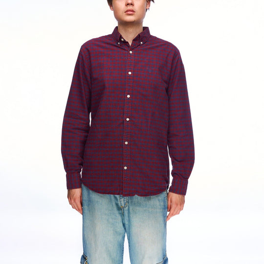 GANT Shirt Red Check Cotton Men's Regular Button Down Size M