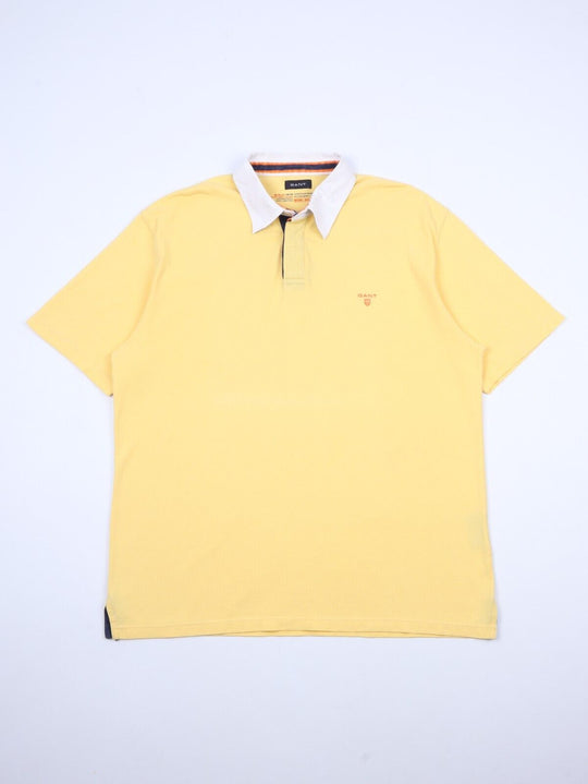 GANT Polo Shirt Pale Yellow Pique Cotton Men's Short Sleeve Size 3XL