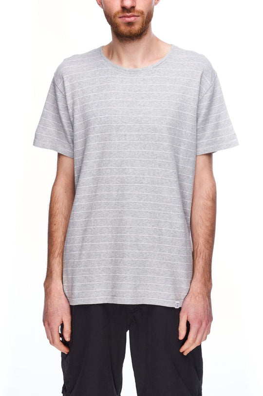 NORSE PPROJECTS T-Shirt Gray Striped Cotton Men's Short Sleeve Size L