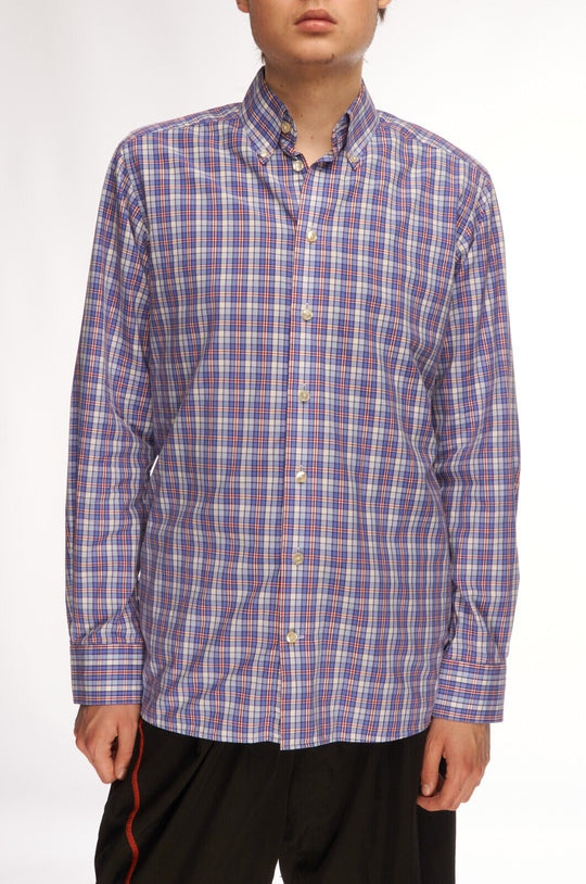 ETON Dress Shirt Navy Check Cotton Men's Button Down Size 39 / 15.5