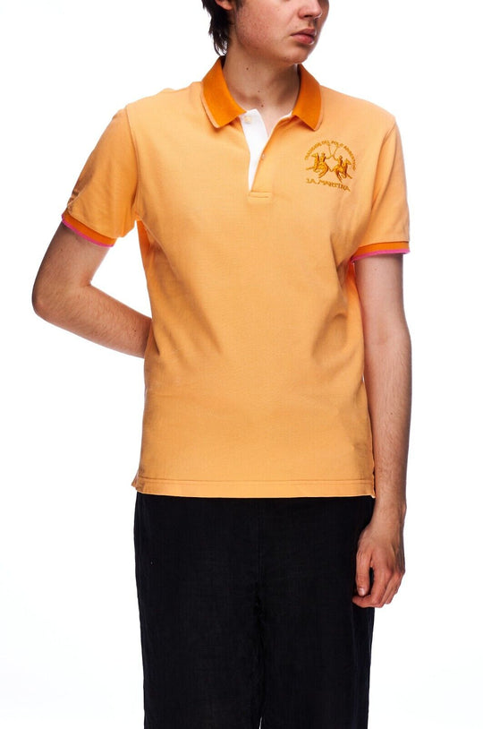 LA MARTINA Polo Shirt Orange Cotton Men's Tee Size XS