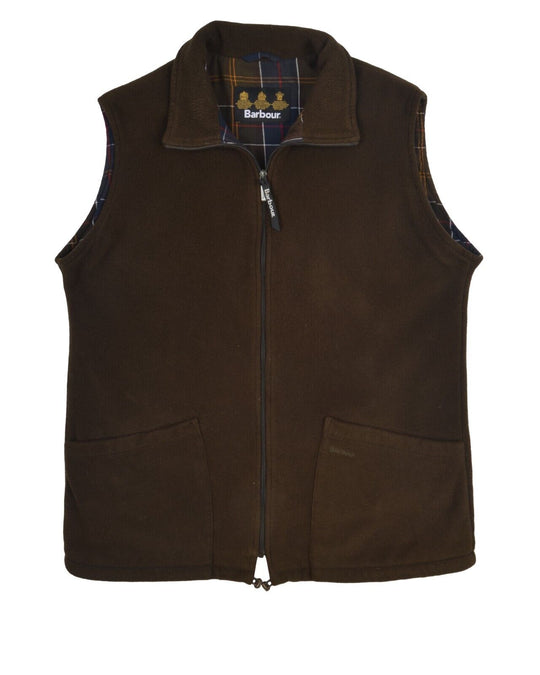 BARBOUR Classic Fleece Waiscoat Khaki Brown Men's Vest Sleeveless Jacket Size L