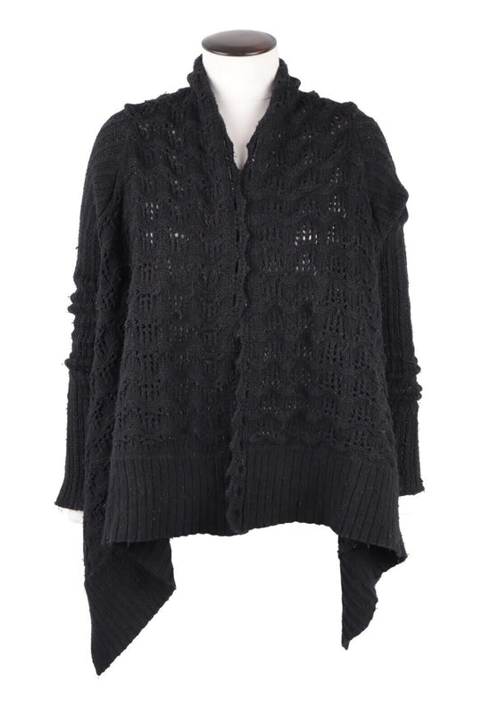 ALLSAINTS Theo Short Wrap Black Viscose Cashmere Women's Jacket Size 8 - 10 UK