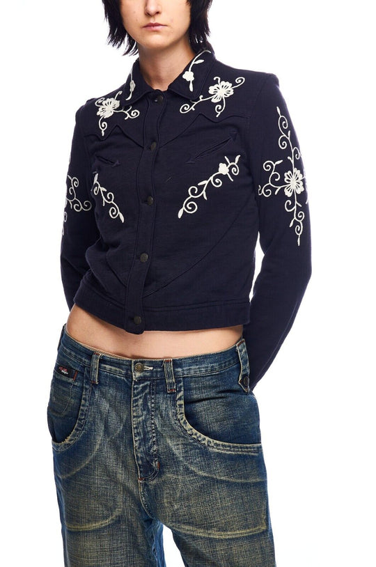 RALPH LAUREN DENIM & SUPPLY Snap Jacket Navy Cotton Women's South Western Size S