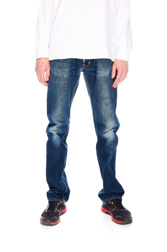 PIKE BROTHERS Jeans Navy Selvage Cotton Men's Distressed Denim Size W31 L 34