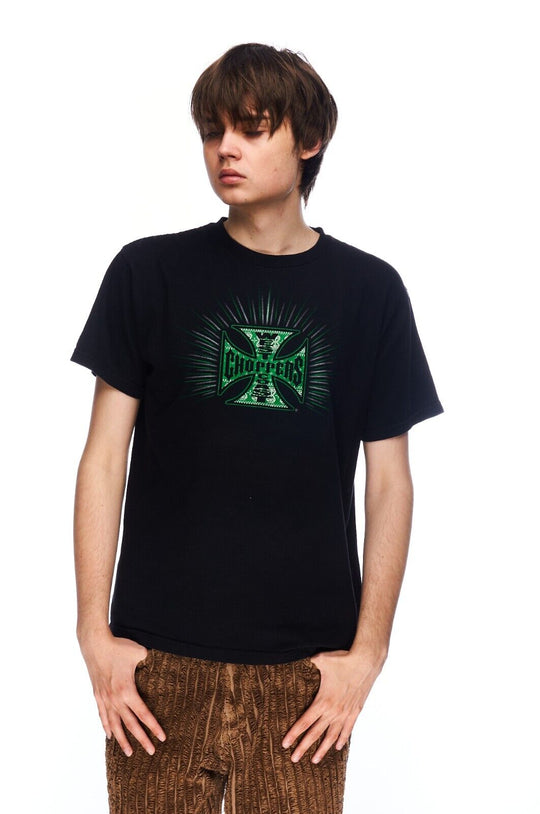 WEST COAST CHOPPERS T-Shirt Black Cotton Men's Tee Big Logo Size ~L