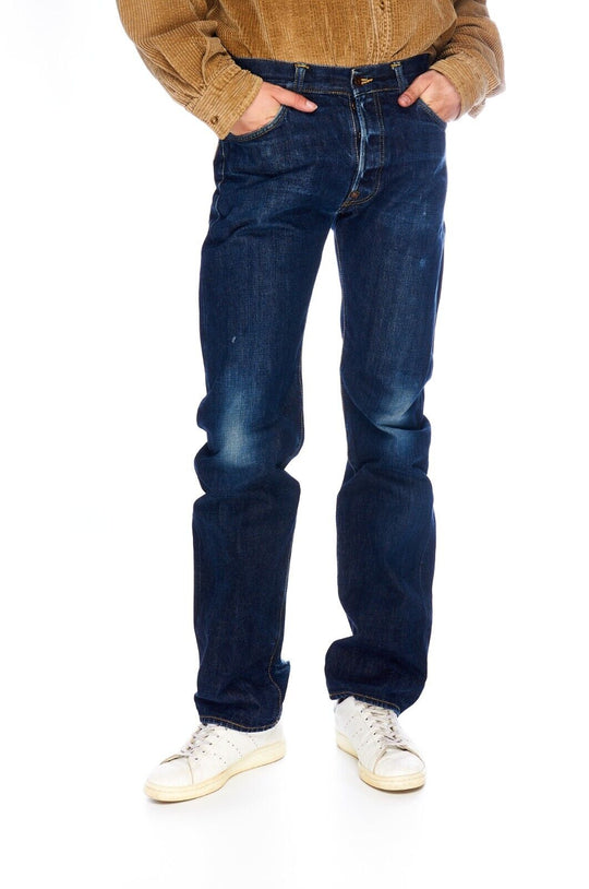 EDWIN Nashville Jeans Navy Blue Selvage Cotton Men's Faded Denim Size W31 L 34