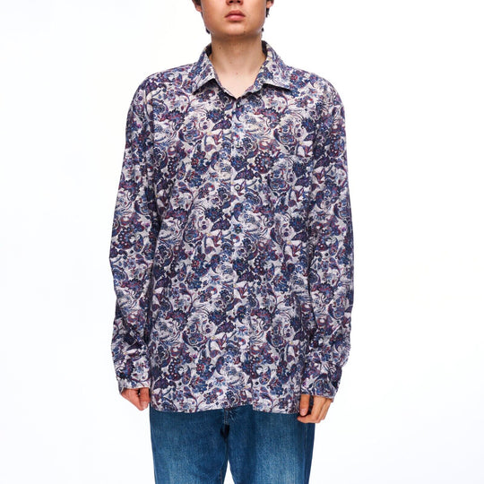 SIGNUM Shirt Multicolored Paisley Floral Cotton Men's Button Up Size XL