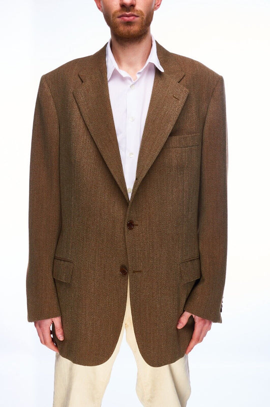 KITON Blazer Jacket Multicolour Brown Wool Men's Size 54 IT