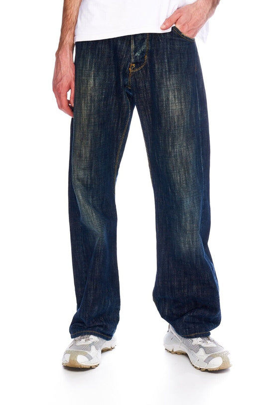 LEE Jeans Navy Denim Cotton Men's Baggy Pants Size 31 / 34