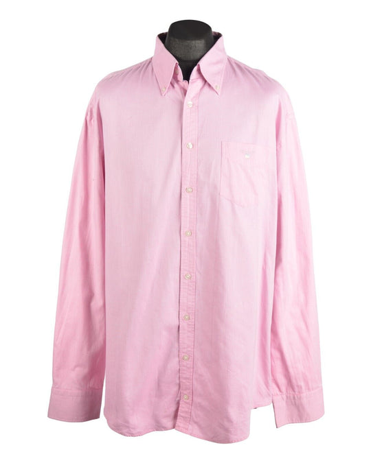 GANT Shirt Pink Cotton Men's Button-Down Casual Fit Size 3XL