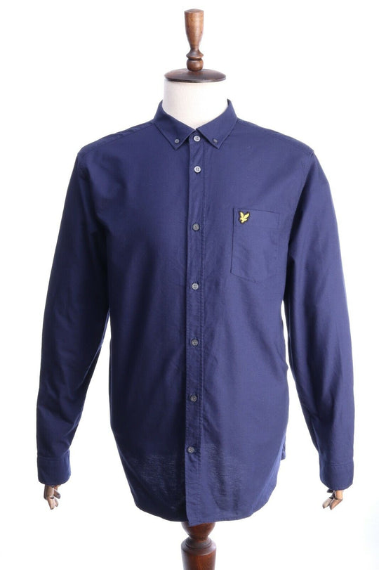 LYLE & SCOTT Navy Blue Cotton LS Shirt Size XL