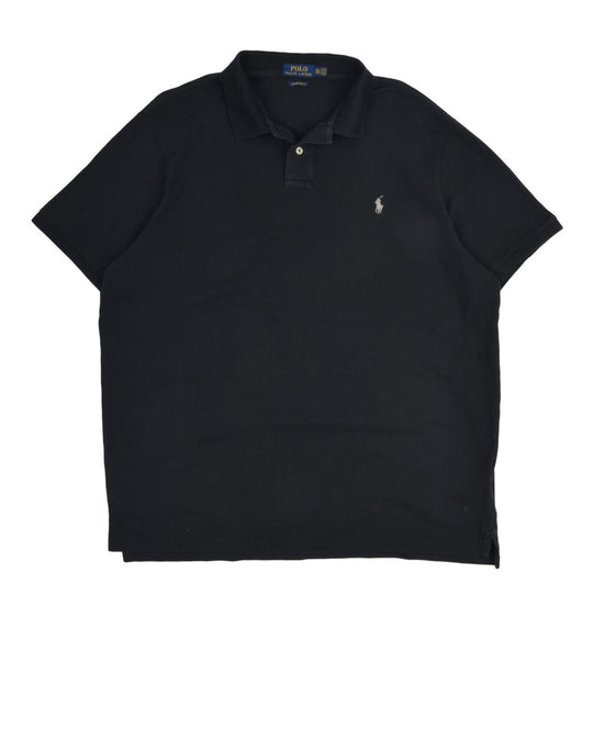 POLO RALPH LAUREN Polo Shirt Black Cotton Men's Slim Fit Short Sleeve Size XXL