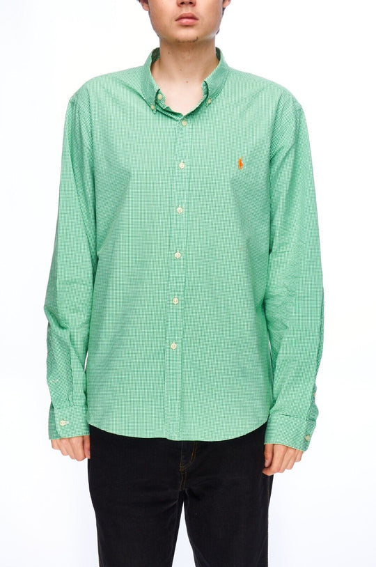 POLO RALPH LAUREN Shirt Green Cotton Men's Button Down Size XL