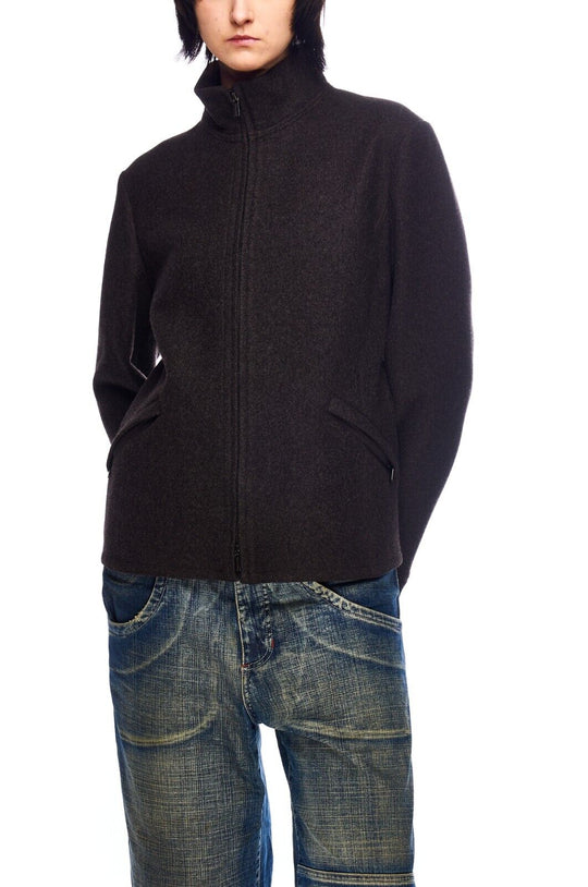 GIORGIO ARMANI Jacket Brown Wool Cashmere Men's Short Coat Size 46 IT