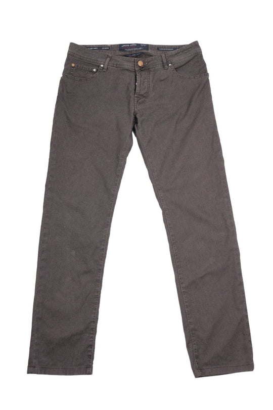 JACOB COHEN Pants Brown Cotton Men's Style 622 Trousers Button Fly Size 35