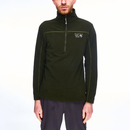 MOUNTAIN HARD WEAR Zip Neck Sweater Green Fleece Pullover Men's Size S