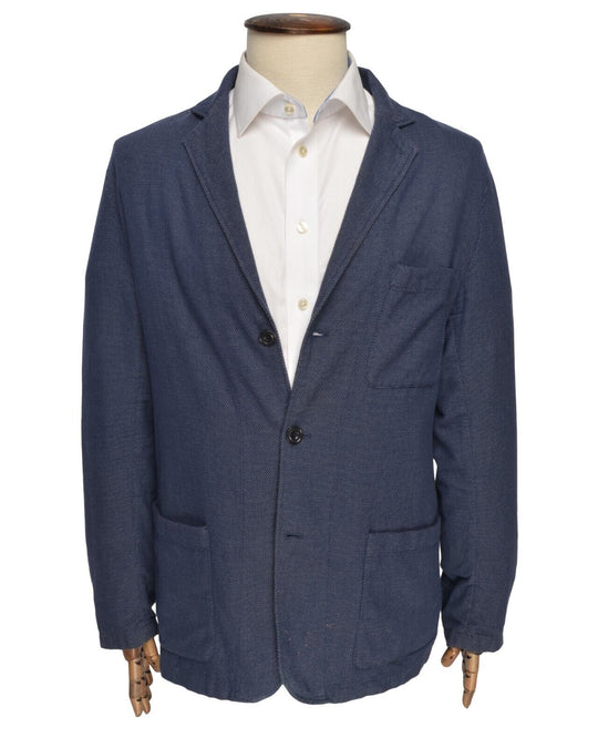 HARTFORD Blazer Jacket Navy White Dot Cotton Men's Sport Coat Size 54