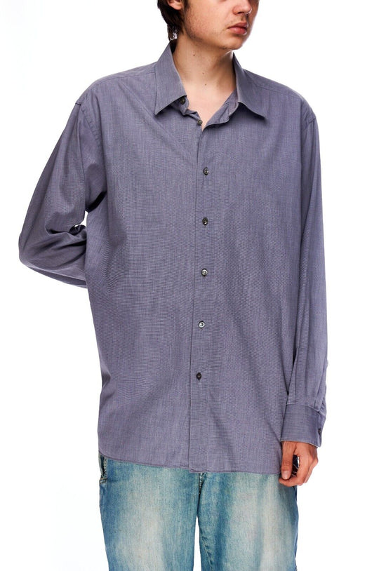 BRIONI Dress Shirt Gray Cotton Men's Button Up Size 44 / 17.5