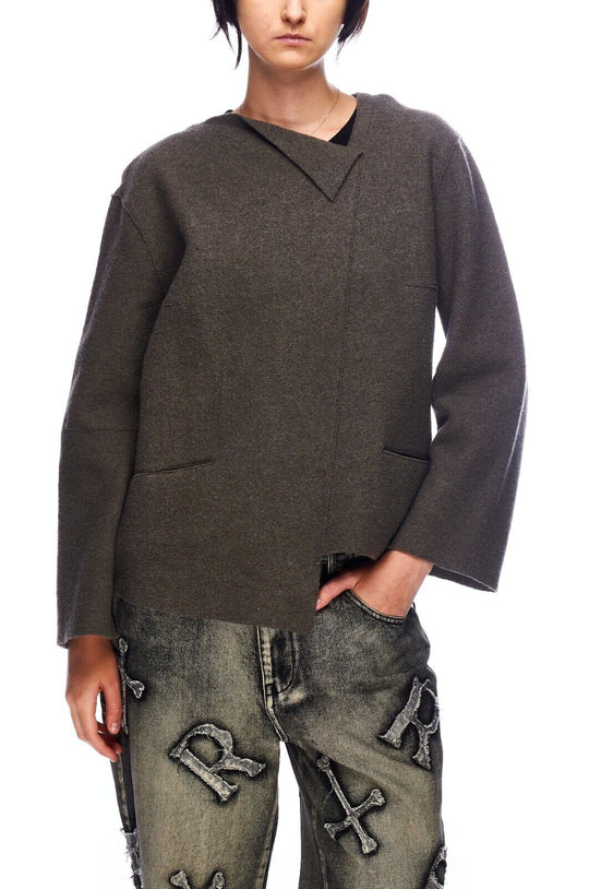 OSKA Moessmer Jacket Gray Wool Women's Lagenlook Loose Fit Size 2