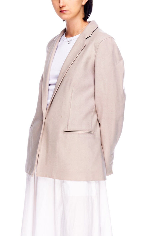 HELMUT LANG Blazer Beige Pink Wool Women's Jacket Size 10
