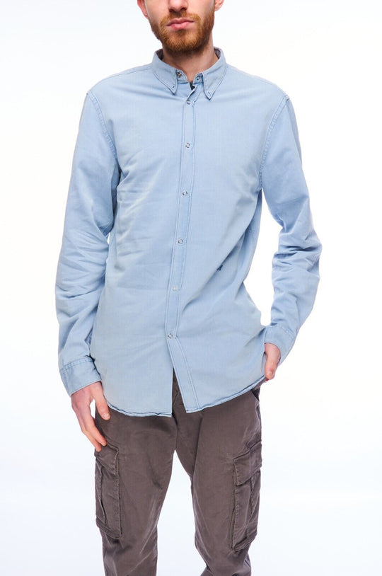 ACNE Shirt Blue Cotton Men's Button-Down Size 48