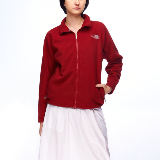 THE NORTH FACE Fleece Jacket Red Women's Full Zip Pullover Size S
