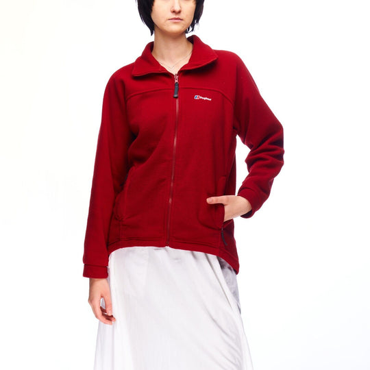 BERGHAUS Full Zip Fleece Jacket Red Women's Size S