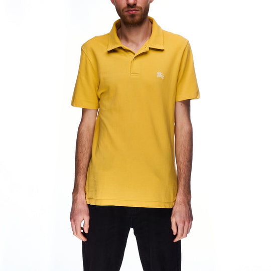 BURBEERRY Brit Polo Shirt Yellow Pique Cotton Men's Short Sleeve Top Size S