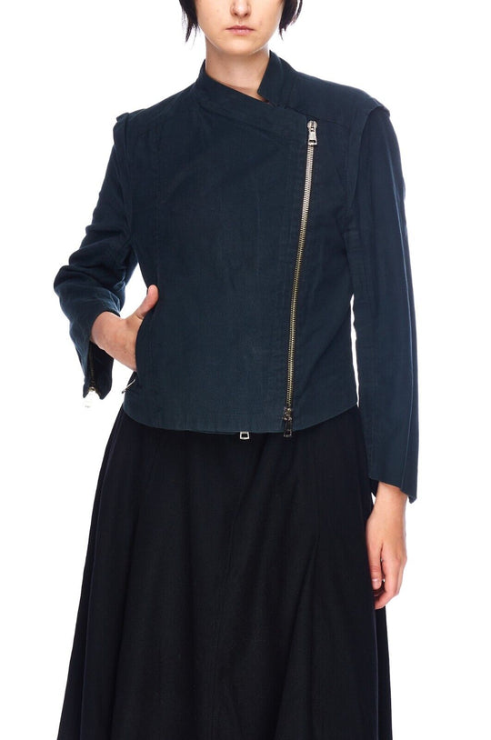 ANN DEMEULEMEESTER Jacket Navy Cotton Women's Size 42