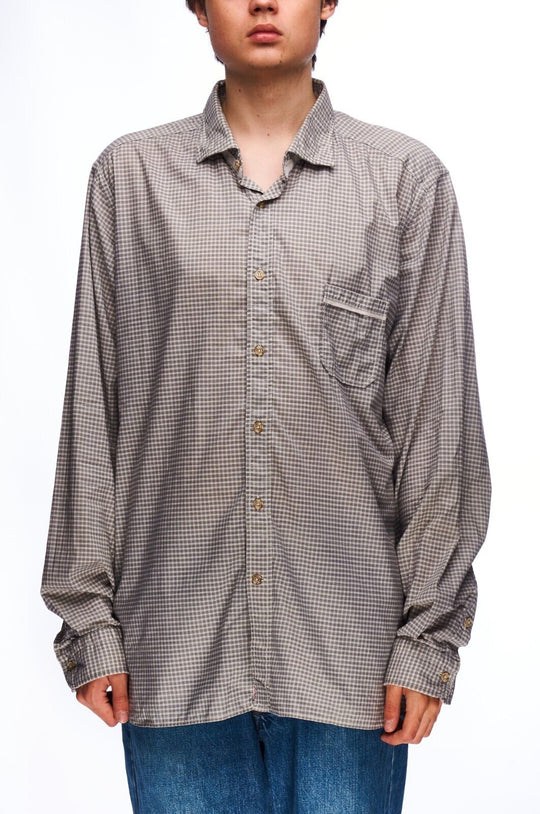 TINTORIA MATTEI 954 Shirt Gray Check Men's Button Up Size ~XL