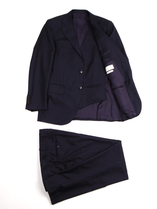 SUIT SUPPLY 3 Piece Suit Navy Blue Striped Wool Mens Size 48 EU / 38 US