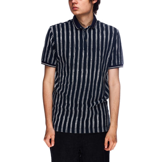 DOLCE & GABBANA NAvy Blue Striped Cotton Mens SS Polo Shirt Size 48 IT