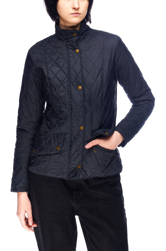 BARBOUR Flyweight Cavalry Quilted Jacket Navy Blue Womens Size 10 UK / 6 US