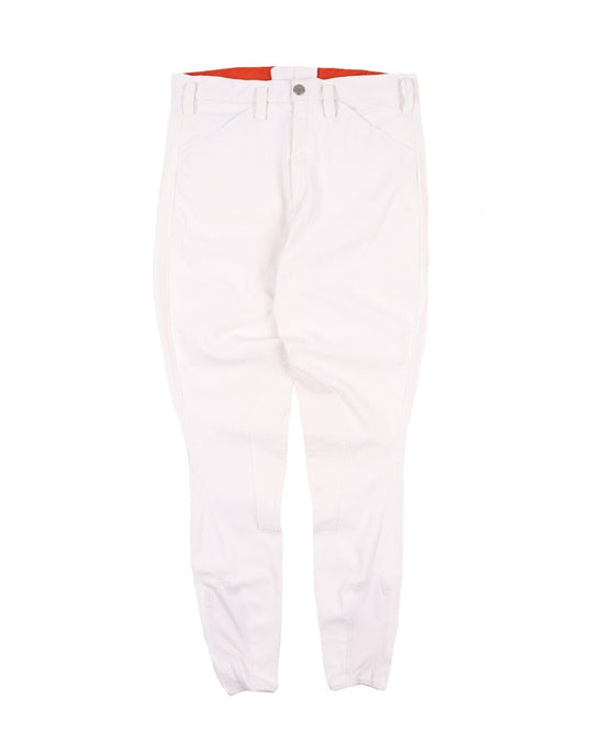 Sellier HERMES Equestrian White Cotton Mens Riding Pants Size 48 IT