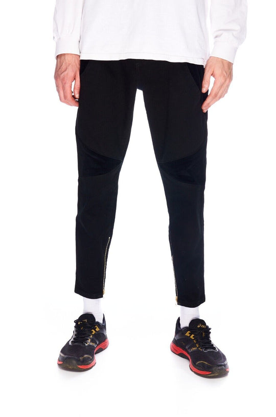 GUCCI Runway Fall 2009 Pants Black Velvet Cotton Women's Zip Jeans Size 42 IT