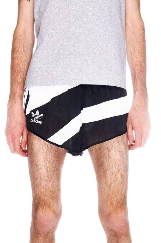 Vintage ADIDAS Swim Shorts Black White Striped Men's Trunks Size L