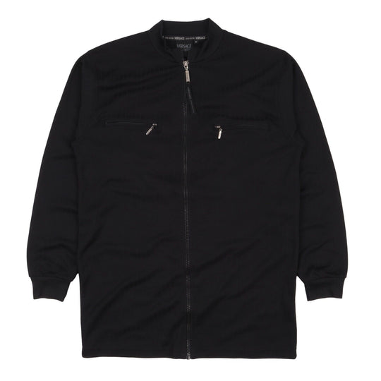 VERSACE JEANS COUTURE Full Zip Sweater Black Men's Pullover Size M