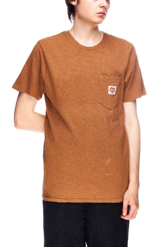 Men's CARHARTT Union Made Logo Brown Planter Pocket T Shirt Size s