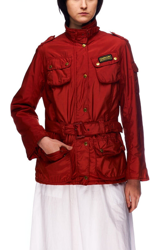 BARBOUR International Belted Jacket Red Women's Size 12 UK / 8 US / 38