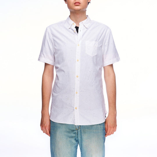 ALL SAINTS Hermann Short Sleeve Shirt White Cotton Men's Button Down Size S