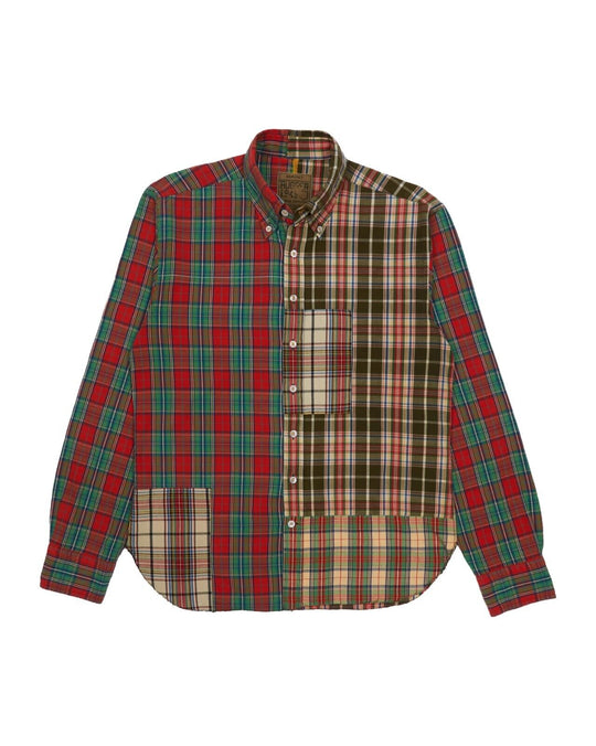 GANT Shirt Patchwork Check Cotton Men's Longsleeve Size L