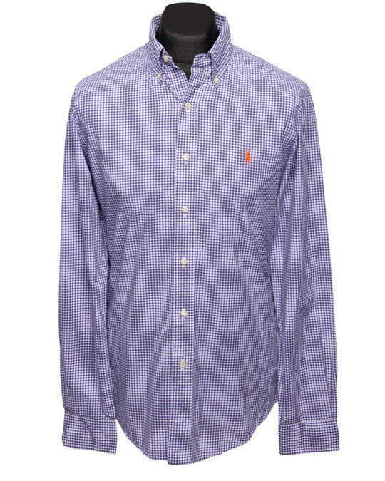 POLO RALPH LAUREN Shirt Purple Check Cotton Mens Button Down Size M
